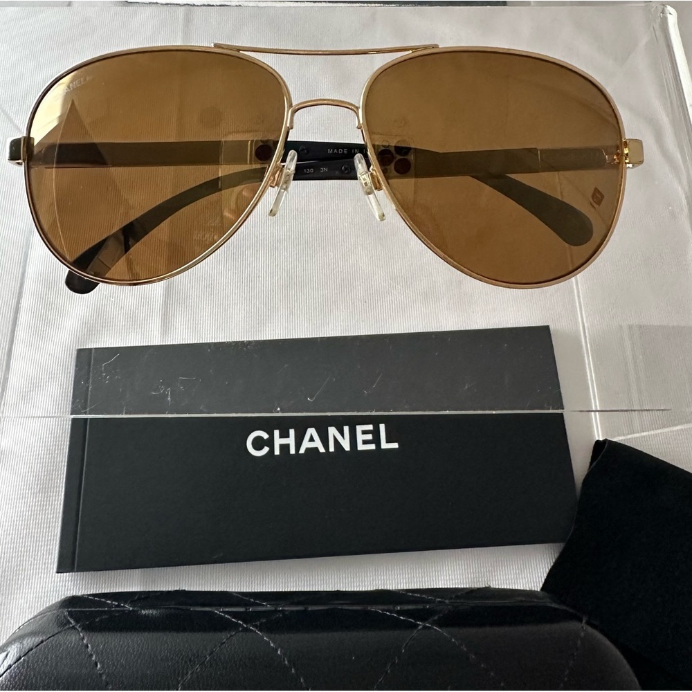 CHANEL~Collection Mirror Aviator Sunglasses - Picture 7 of 10